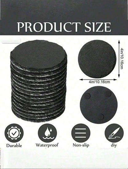 Personalised Round Slate Coasters – Wedding Laser Engraved (Copy)
