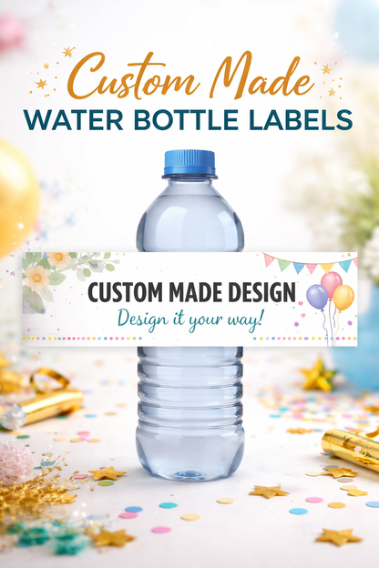 Custom Birthday Water Bottle Labels - Starting from 12 labels