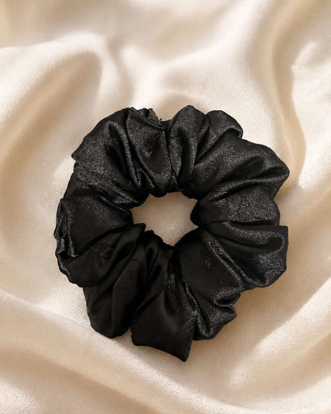Premium Satin Scrunchie Gift Box - Black & Ivory