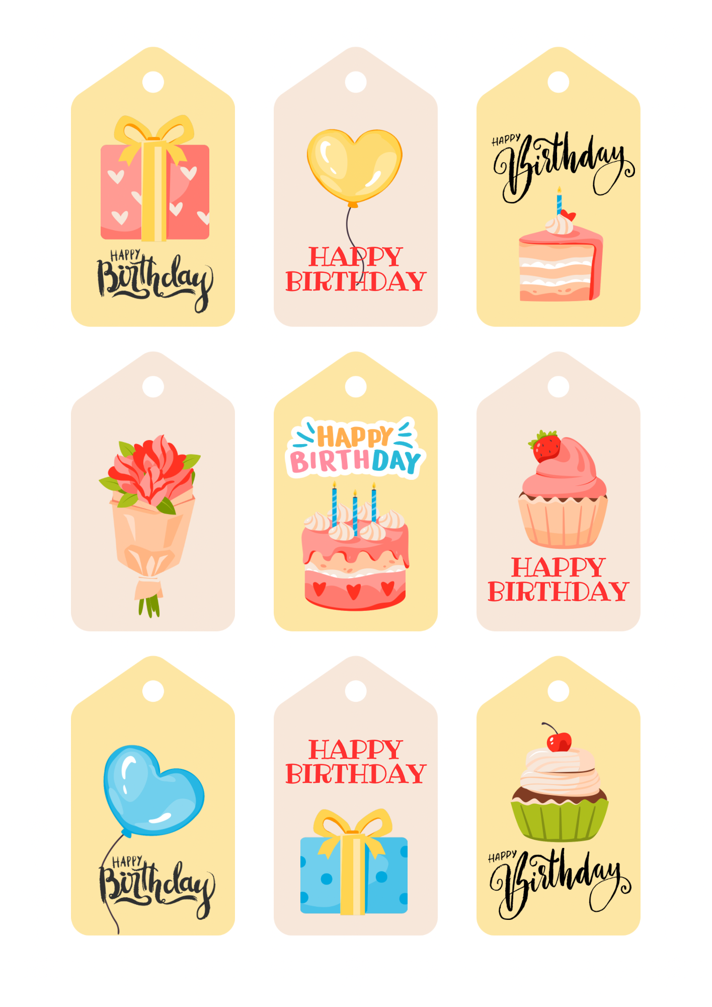Personalised Birthday Thank You Tags - 12 tags only