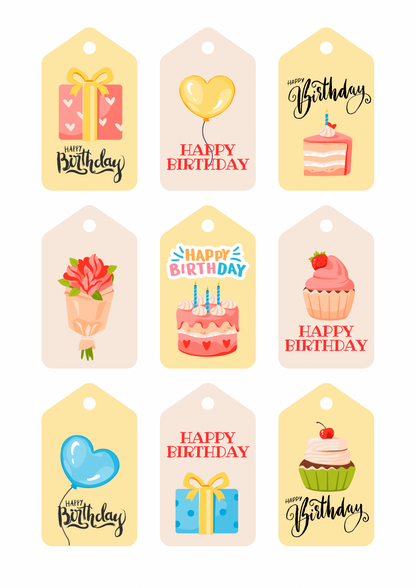 Personalised Birthday Thank You Tags - 12 tags only