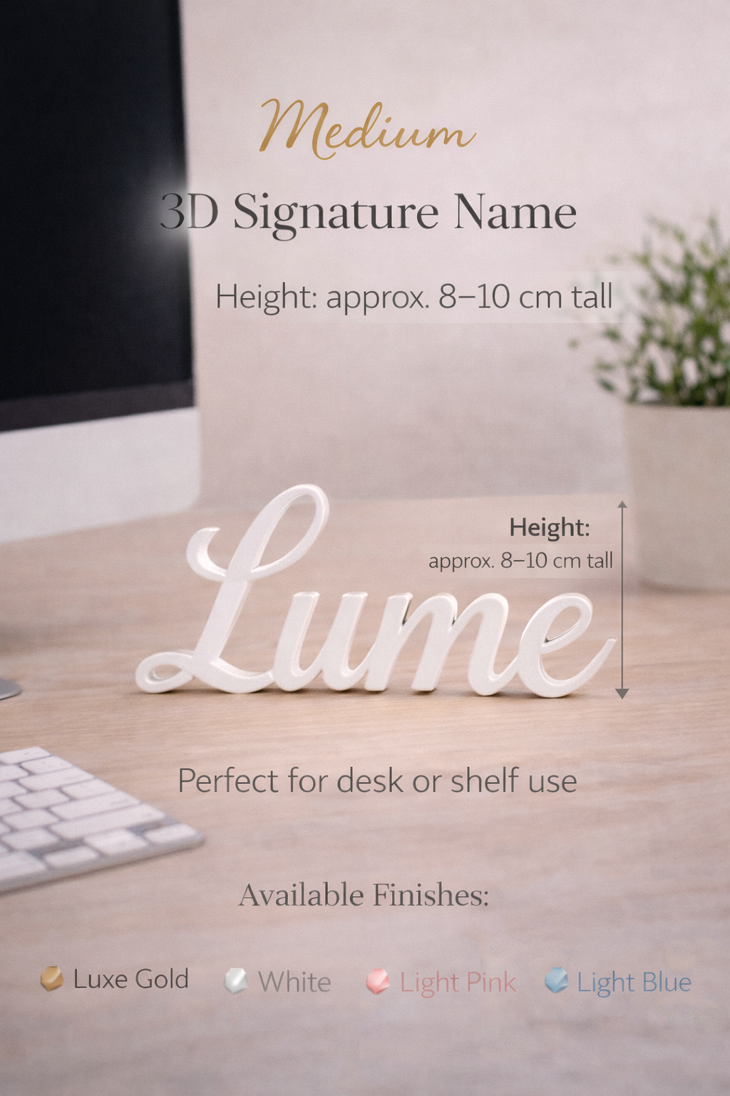 Lume 3D Signature Name – Small