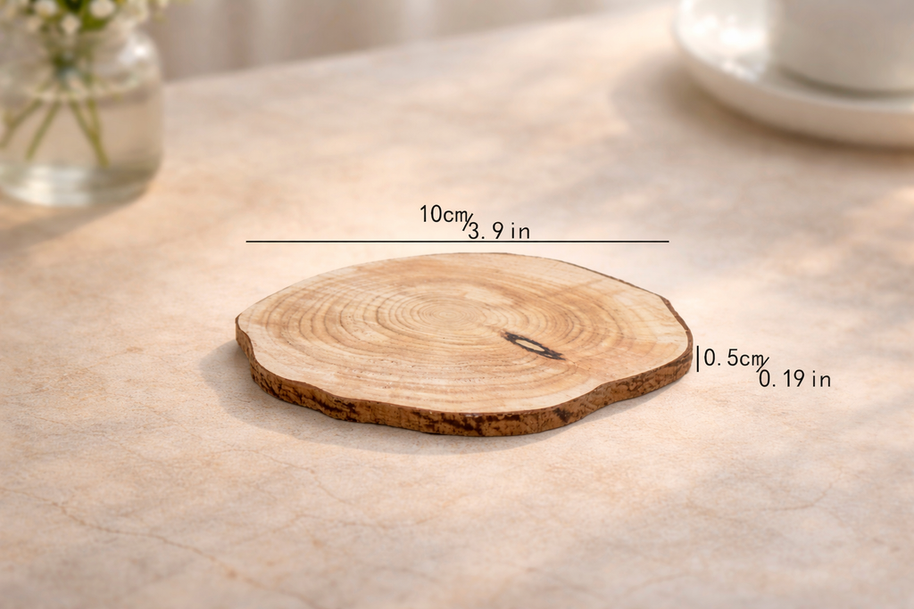 Personalised Rustic Wood-Grain Coaster (Set of 6)