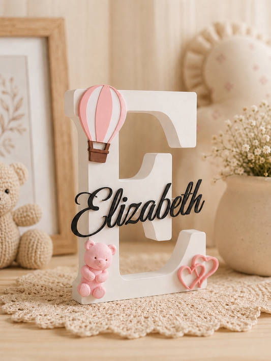 Personalised Initial & Name Display -Bear