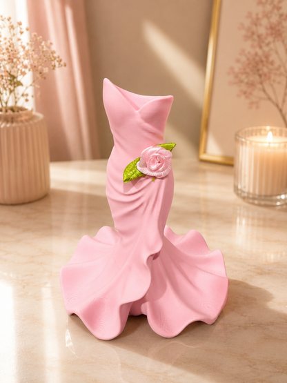 Dress Vase with Floral Arrangement