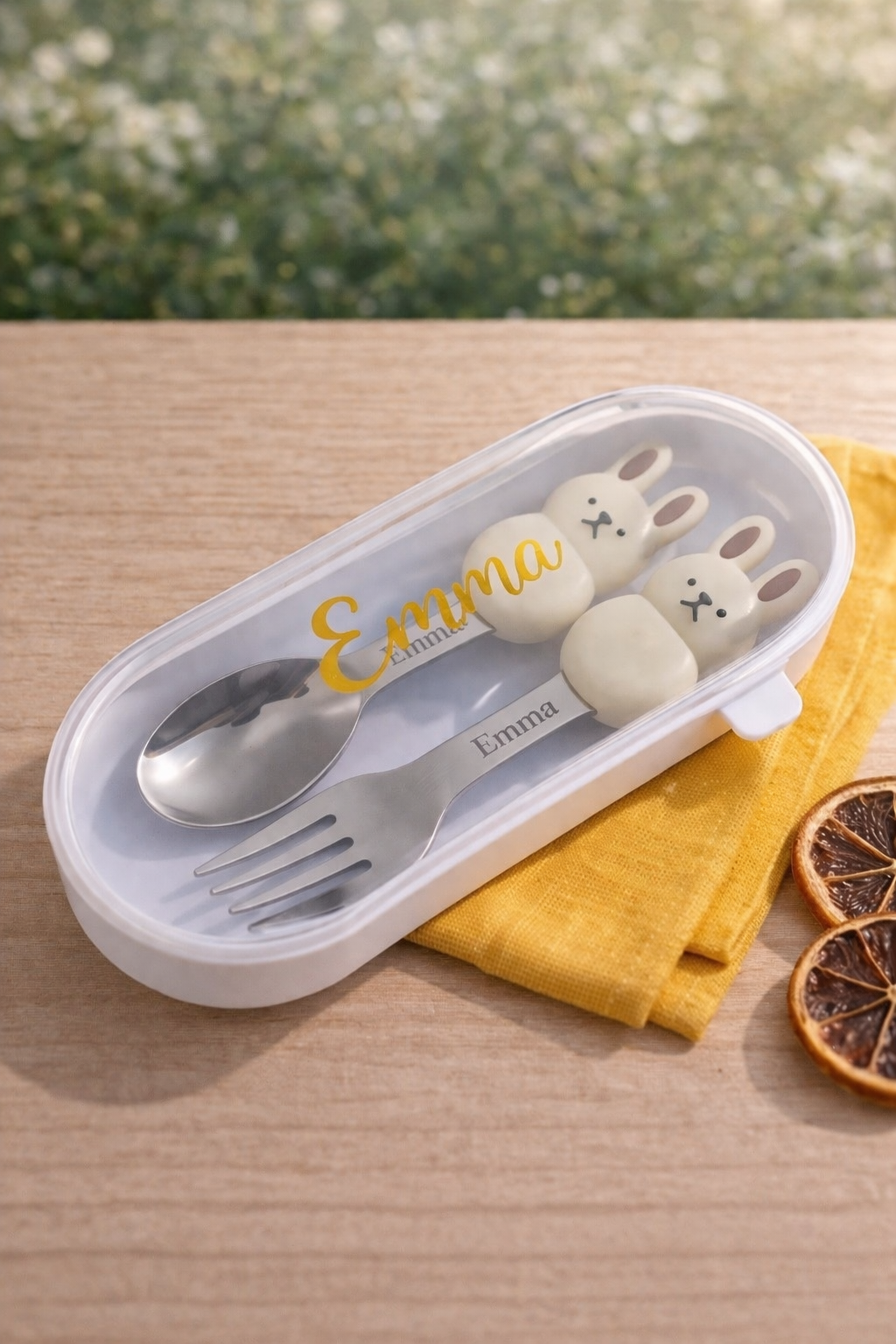 Personalised Animal Spoon & Fork Set with Case