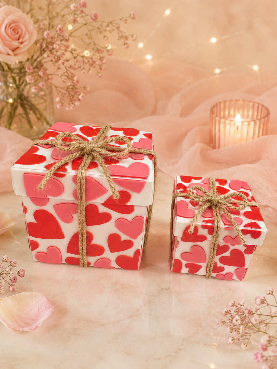 3D Printed Heart Gift Box with Jute Rope | Custom Colour Available (Copy)