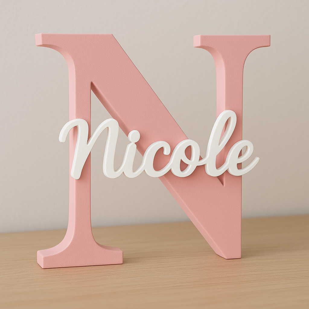 Personalised 3D Initial & Name Display