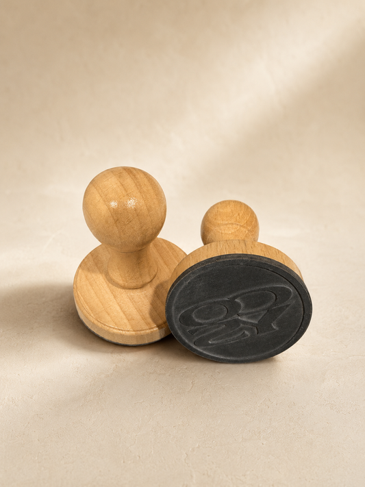 Custom Round Wooden Rubber Stamp