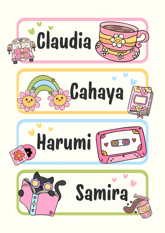Cute Girl Aesthetic Theme Sticker - Waterproof A4 Value Sheet
