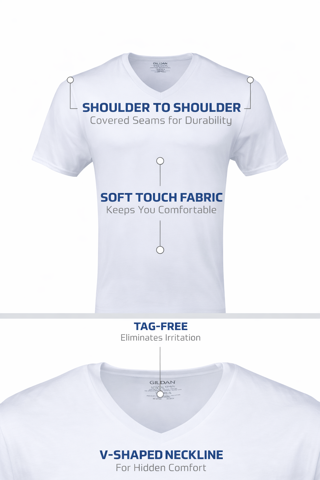 Bulk Custom Embroidered Men’s V-Neck T-Shirt