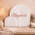 Personalised Wooden Rainbow Plaque Set