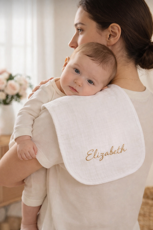 Embroidered Muslin Burp Clothes
