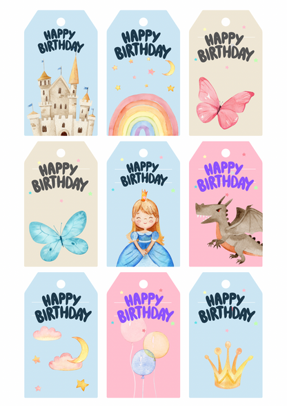 Personalised Birthday Thank You Tags - 12 tags only