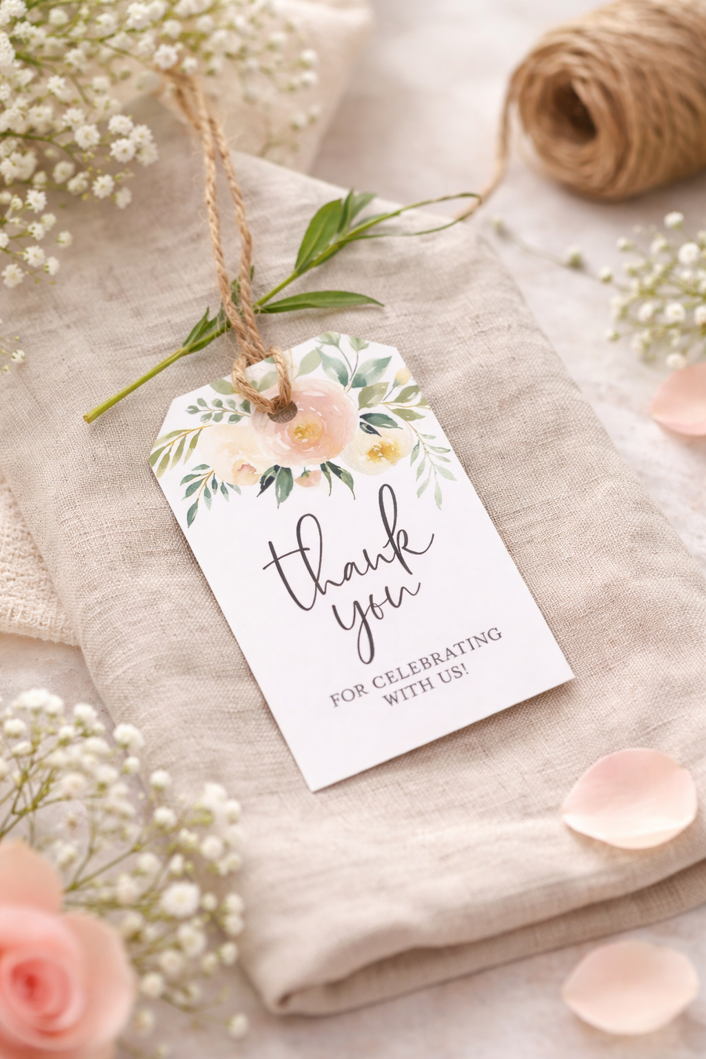 Floral “Thank You” Gift Tags – Pack of 10