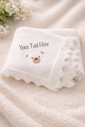 Personalised Knitted Baby Blanket – Bear Design
