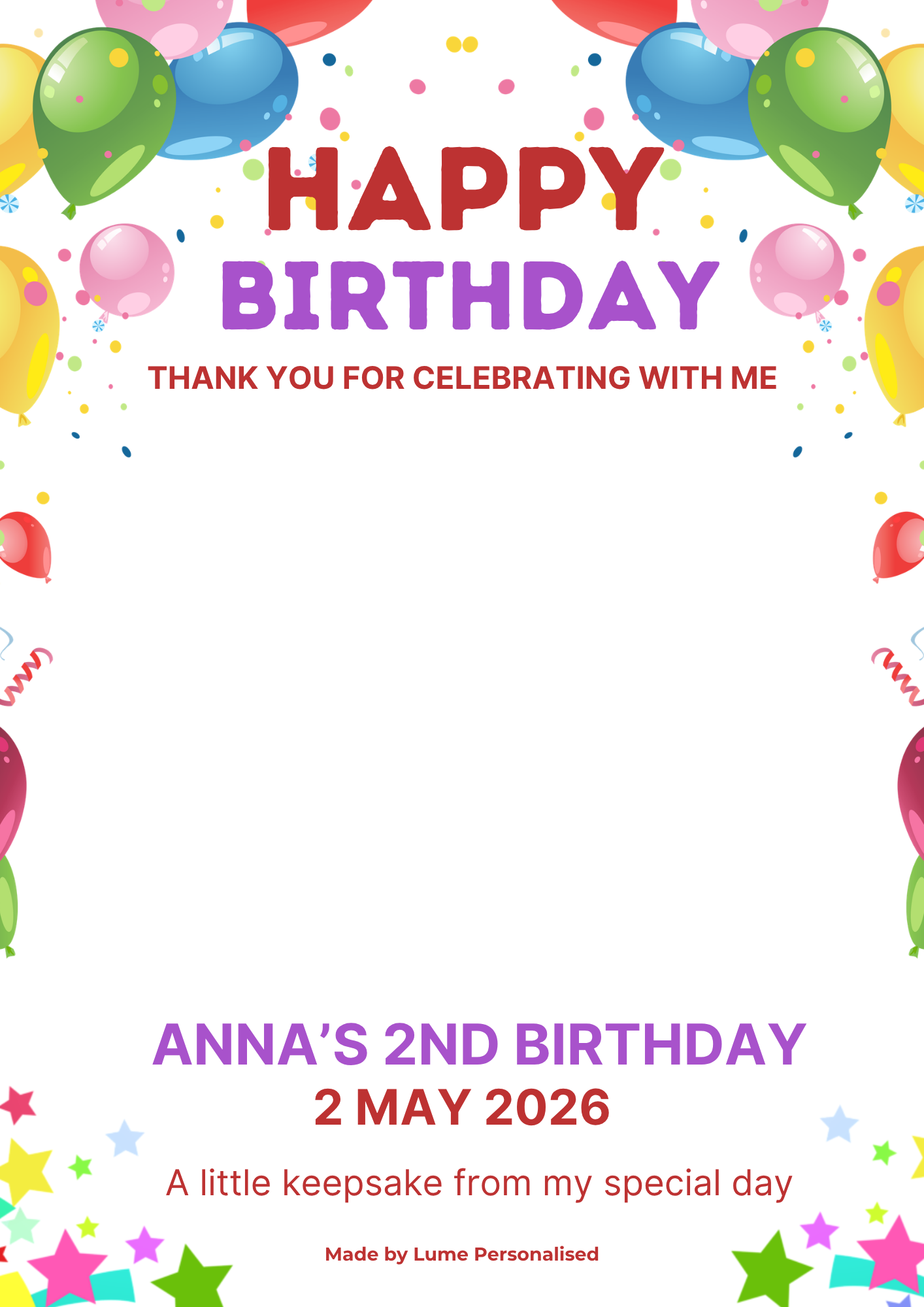 Custom Magnet with Backing Card (Chibi illustration) - Birthday