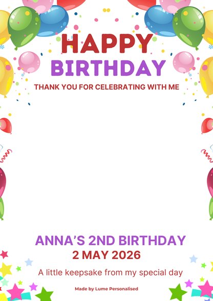 Custom Magnet with Backing Card (Chibi illustration) - Birthday