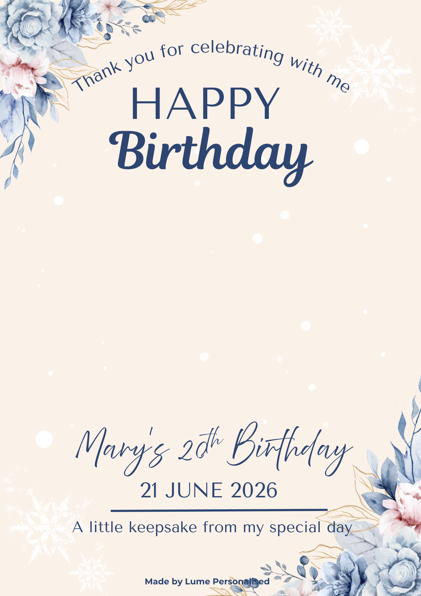 Custom Magnet with Backing Card (Chibi illustration) - Birthday