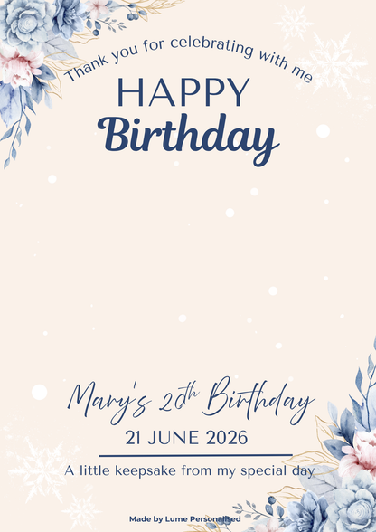 Custom Magnet with Backing Card (Chibi illustration) - Birthday