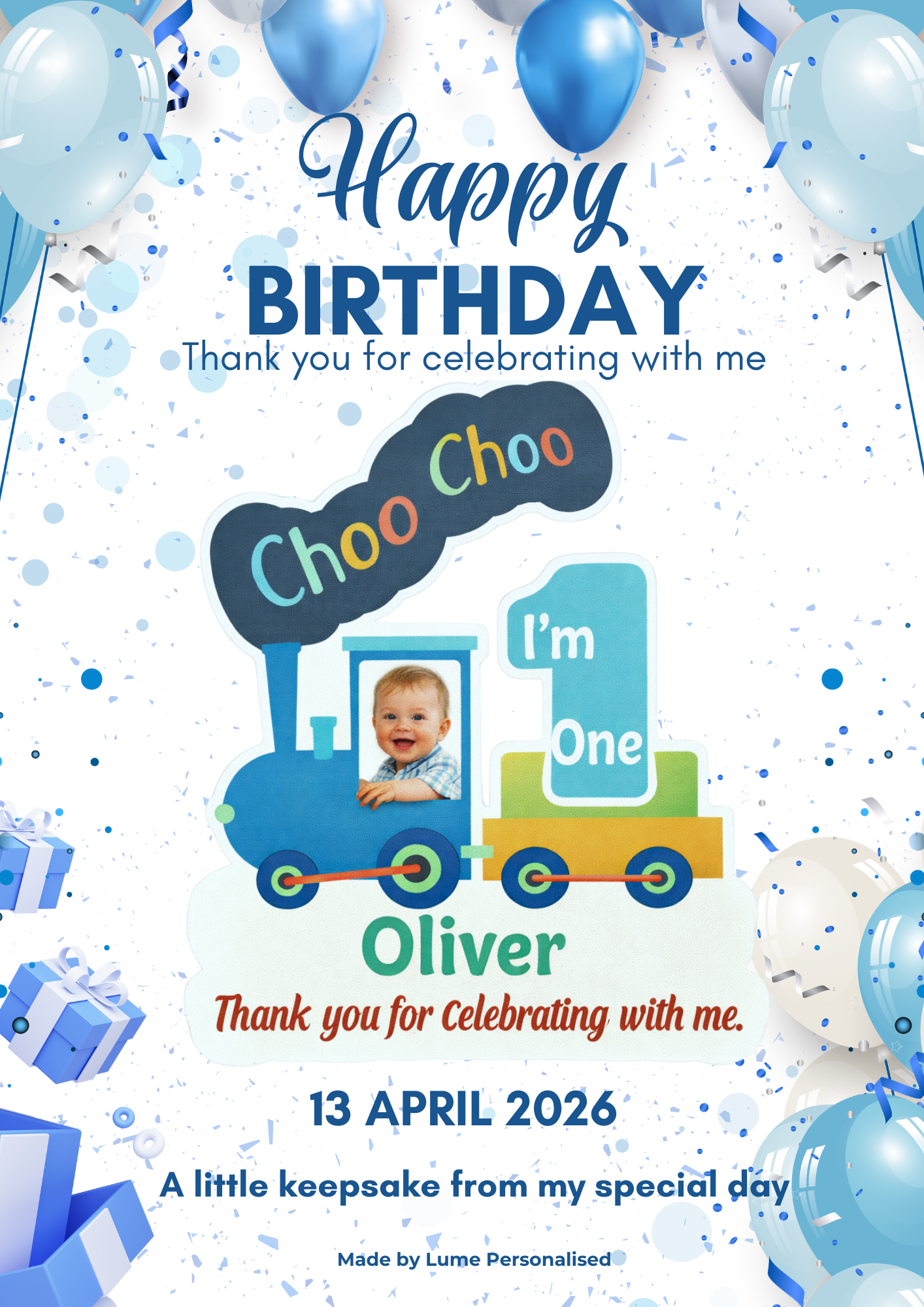 Custom Magnet with Backing Card (Real Photo) - Birthday