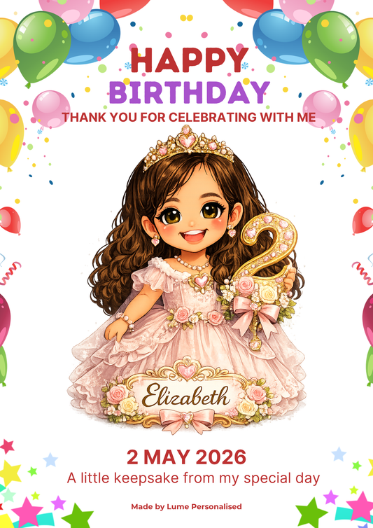 Custom Magnet with Backing Card (Chibi illustration) - Birthday
