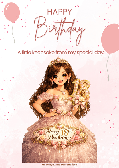 Custom Magnet with Backing Card (Chibi illustration) - Birthday
