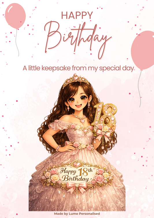 Custom Magnet with Backing Card (Chibi illustration) - Birthday