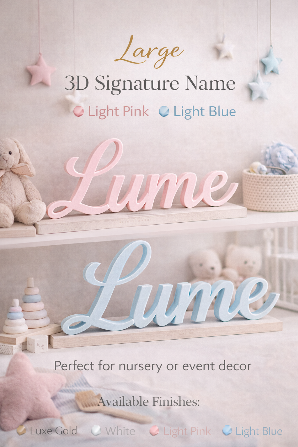 Lume 3D Signature Name – Large