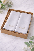 Personalised Couple Linen Napkins - Light Gray (Set of 2)