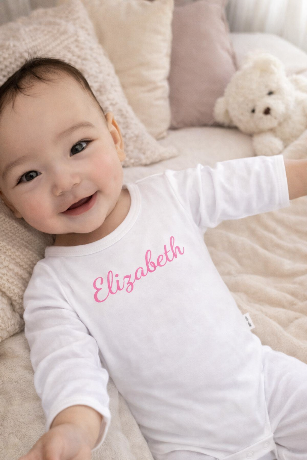 Personalised Bonds Long-Sleeve Baby Bodysuit