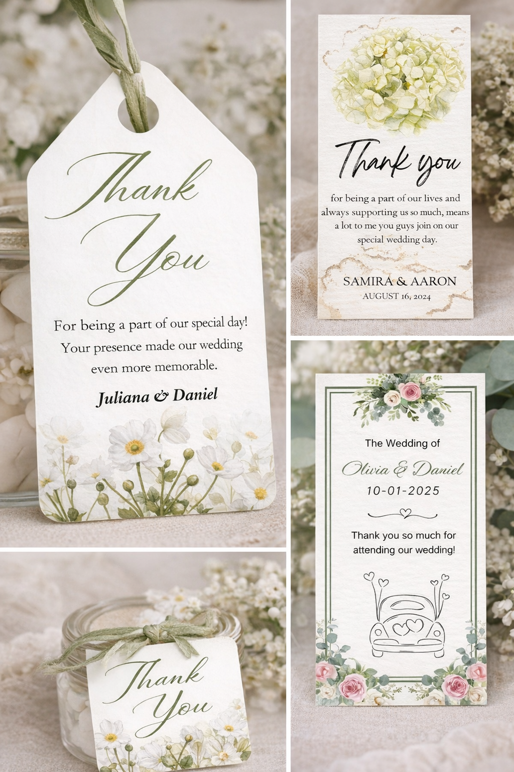 Personalised Wedding Tags - 10 tags