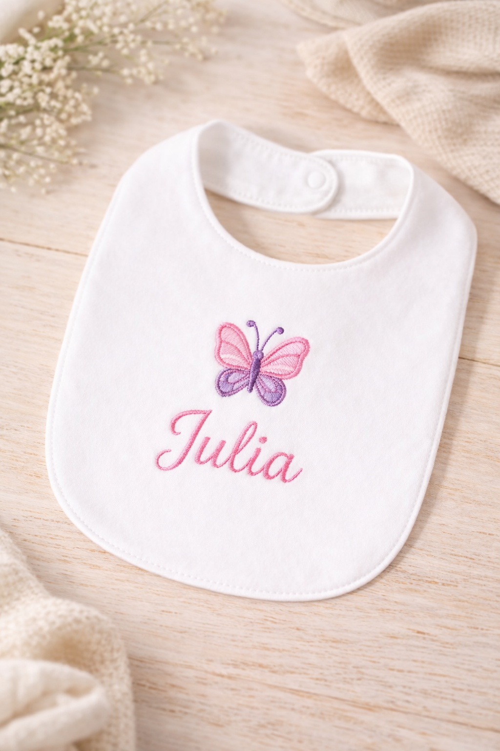 Personalised Embroidered Thick Baby Bib