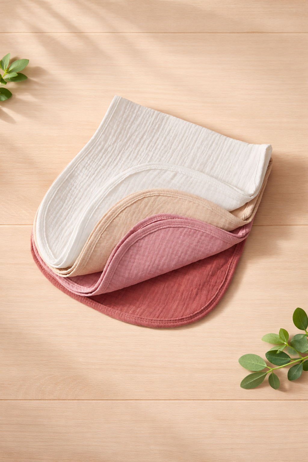 Embroidered Muslin Burp Clothes