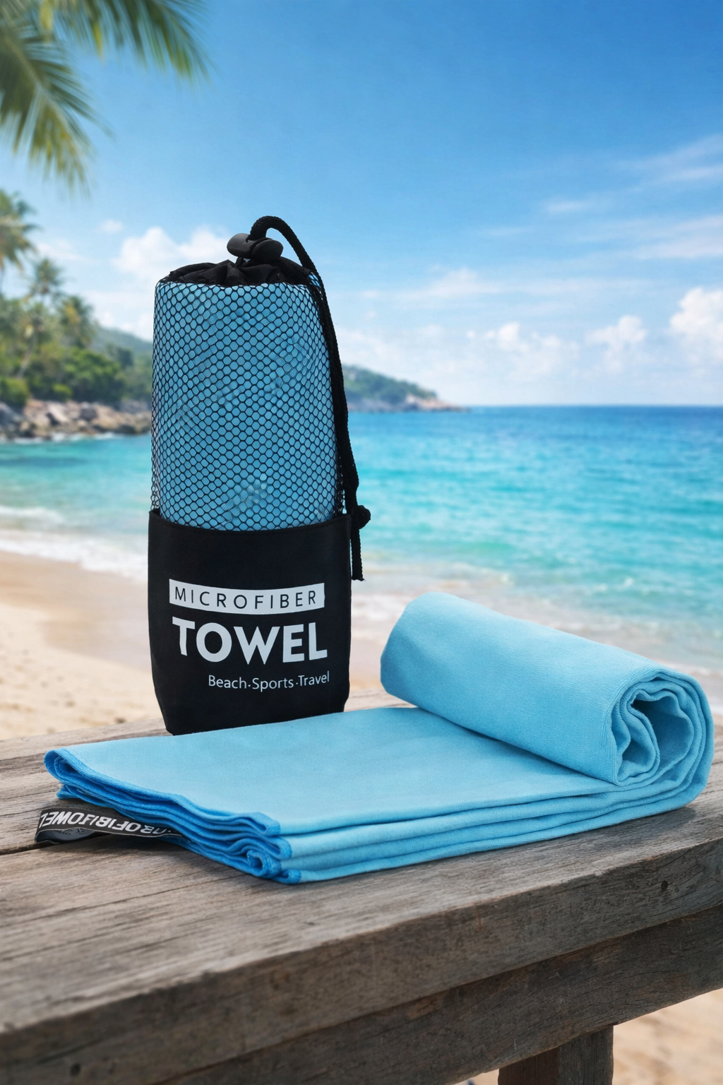 Personalised Microfiber Sports Towel - Blue