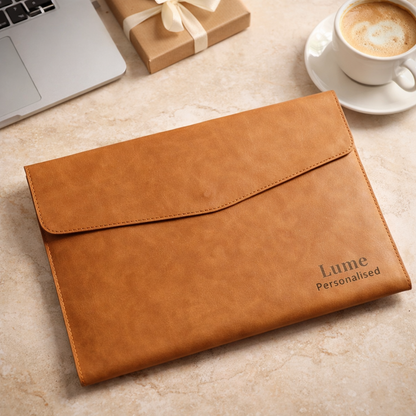 Personalised A4 Document Sleeve (Minimalist Faux Leather)