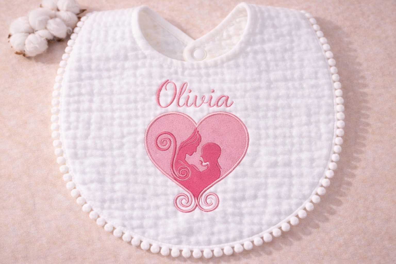 Embroidered Muslin bibs