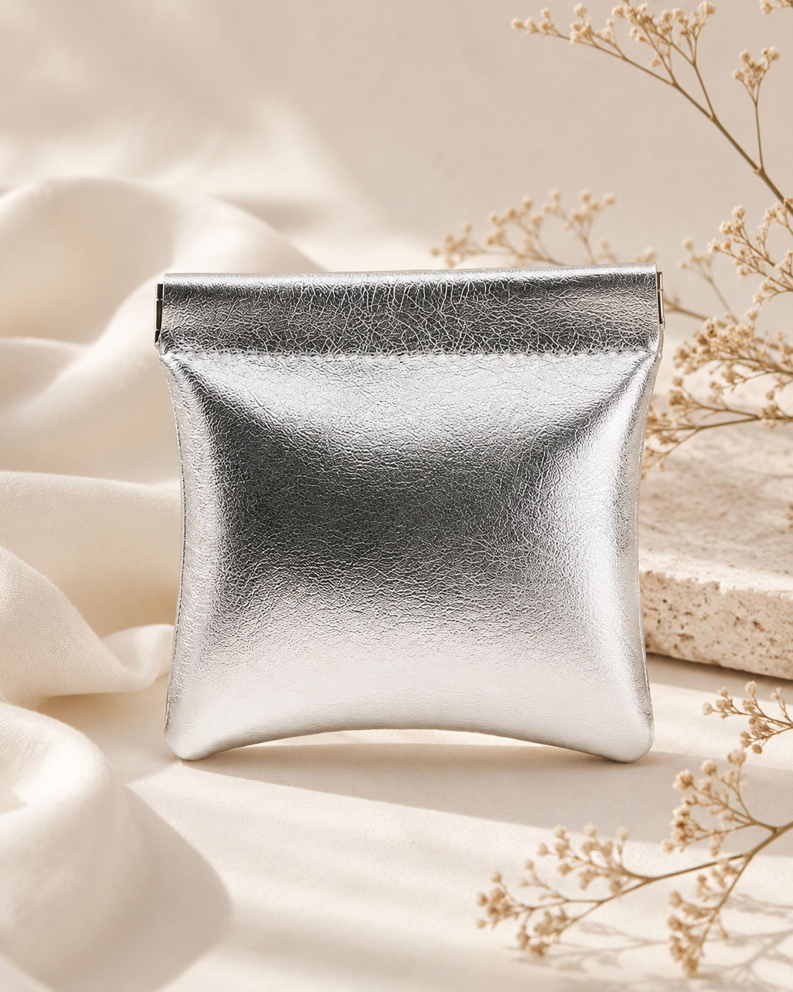 Personalised Metallic Silver Pouch