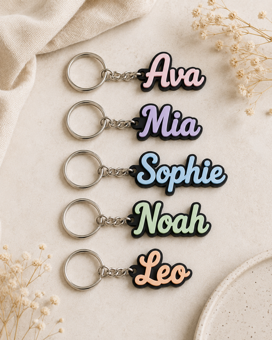 Custom 3D Printed Name Keychain