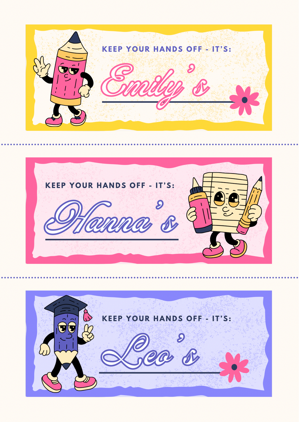 Keep Your Hands Off Theme Sticker - Waterproof A4 Value Sheet