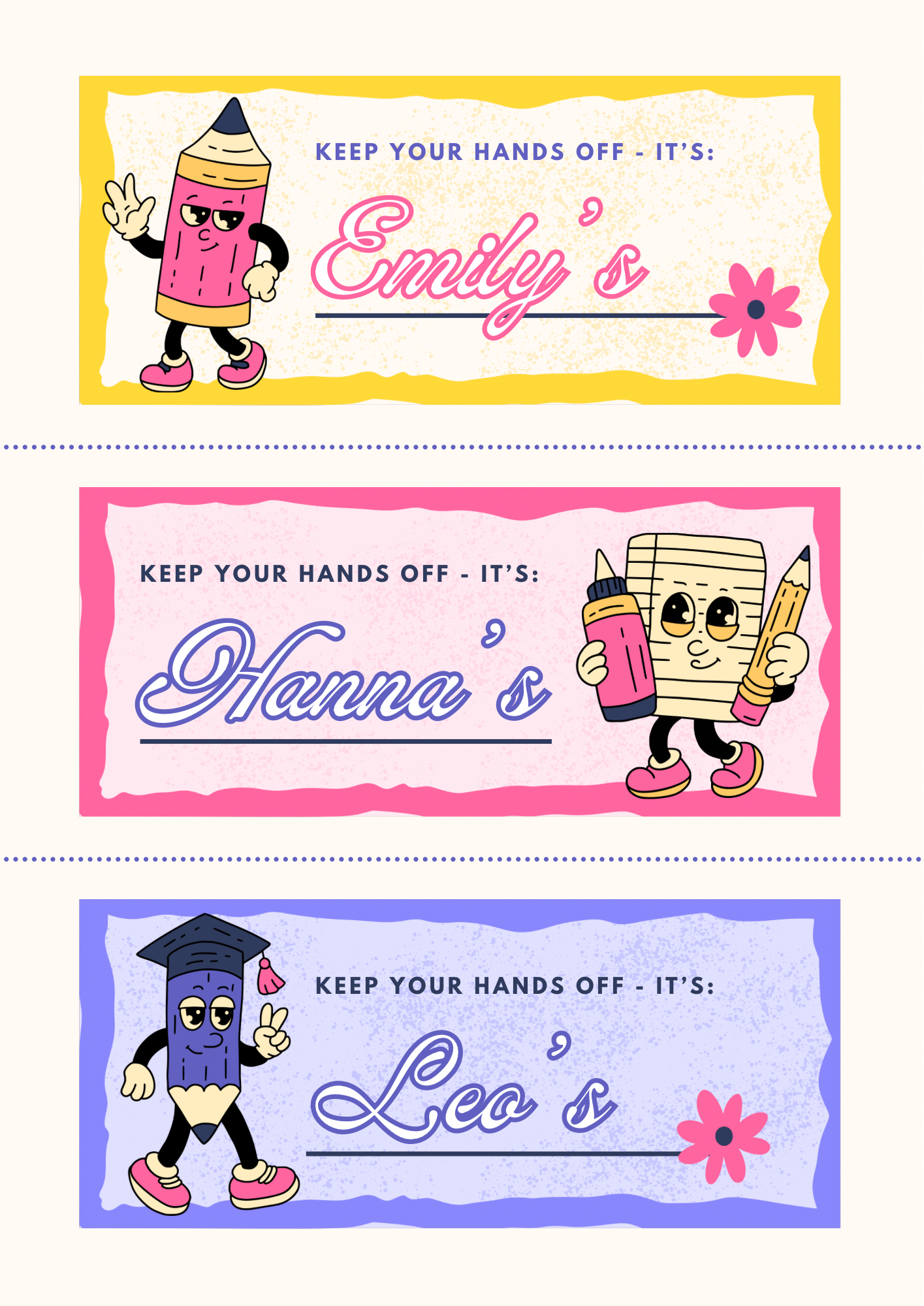 Keep Your Hands Off Theme Sticker - Waterproof A4 Value Sheet