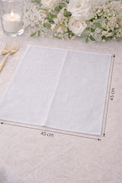 Personalised Couple Linen Napkins - Light Gray (Set of 2)