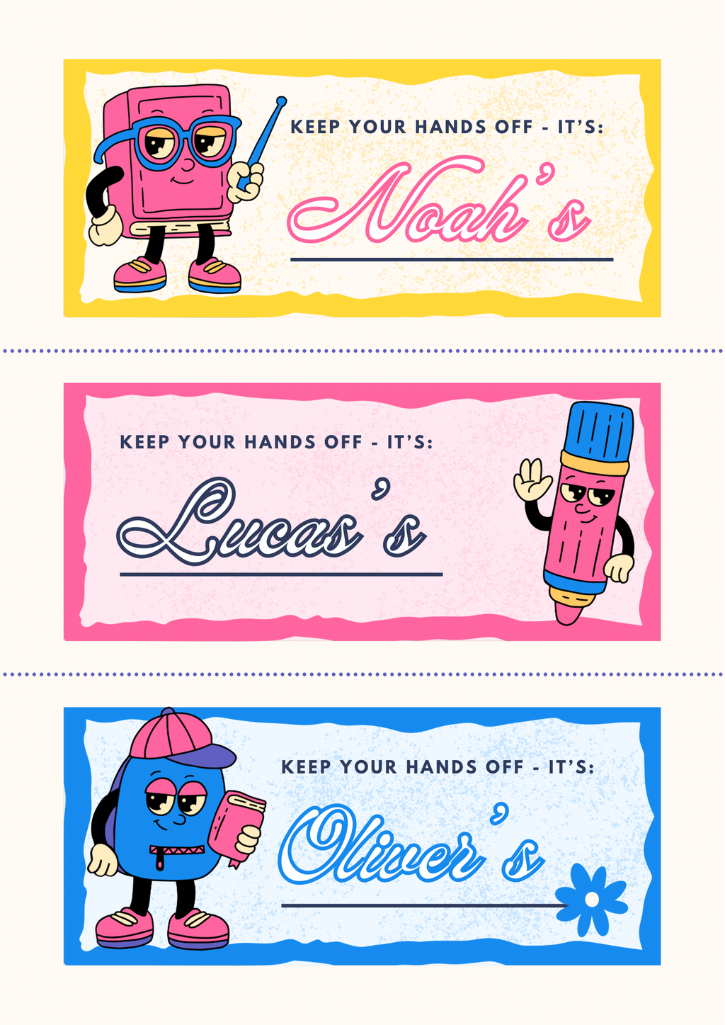 Keep Your Hands Off Theme Sticker - Waterproof A4 Value Sheet