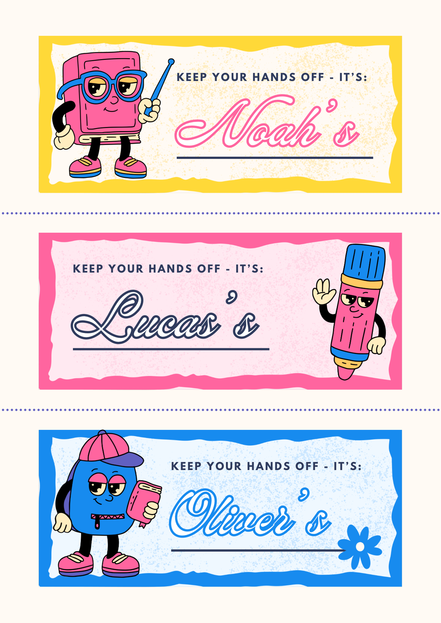 Keep Your Hands Off Theme Sticker - Waterproof A4 Value Sheet