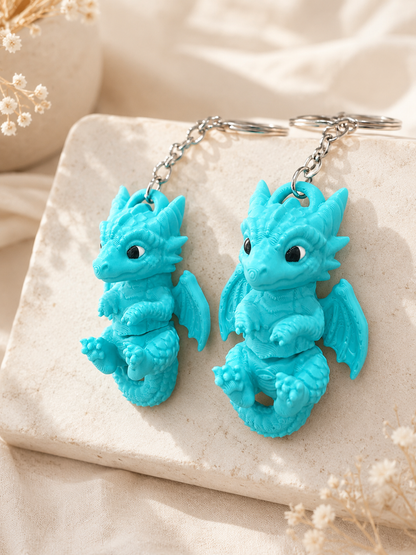 Custom Name & 3D Dragon Keychain