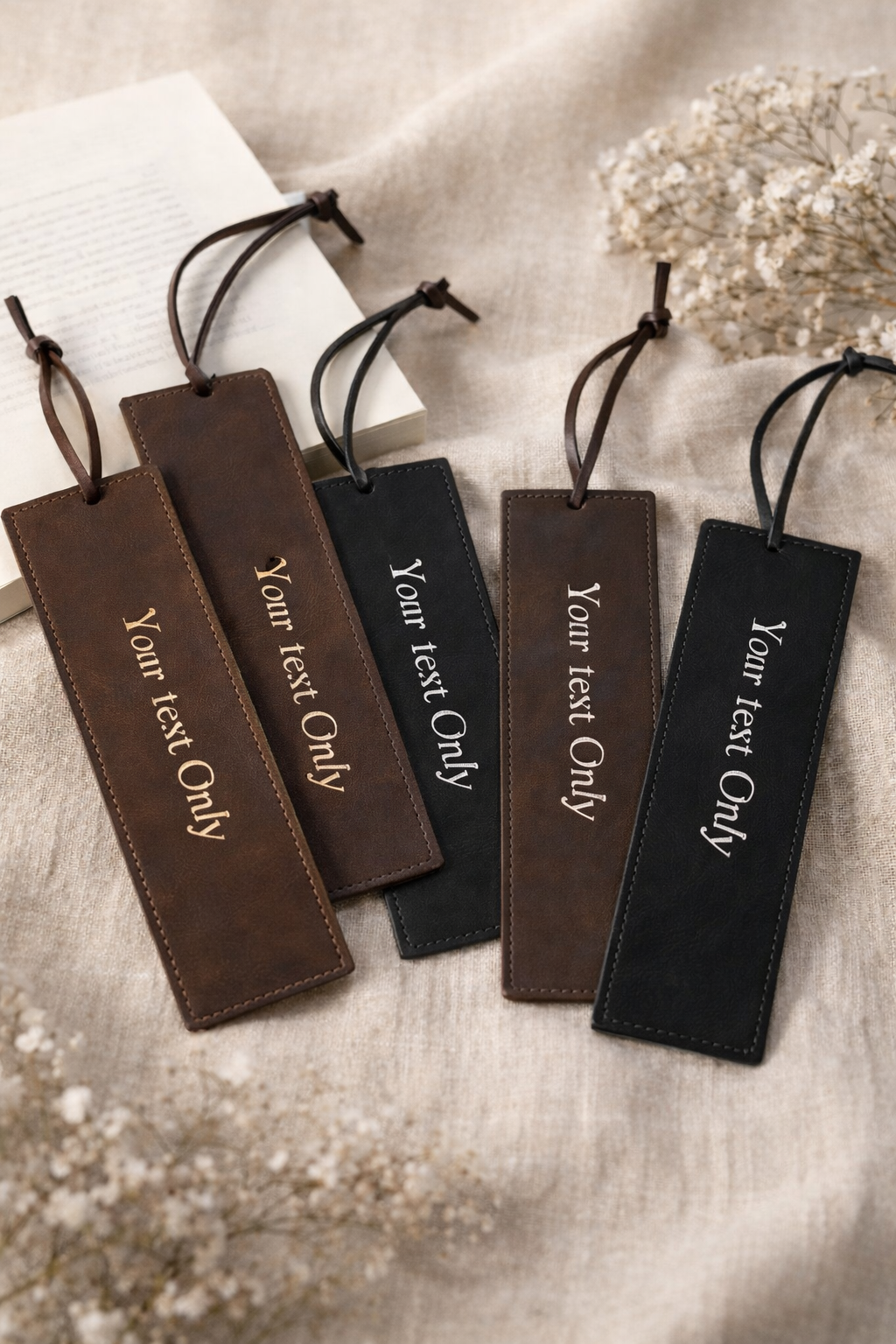 Personalised PU Leather Bookmark