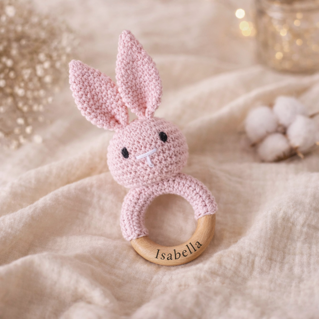 Crochet Bunny Baby Rattle