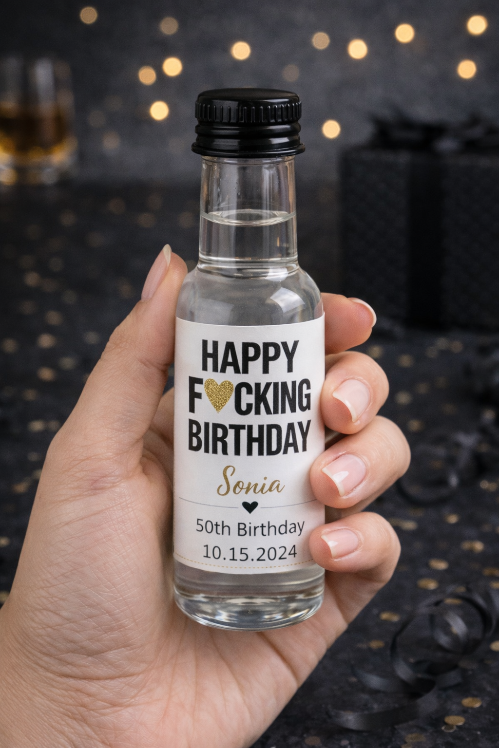 50ml Personalised Plastic Bottle with Sticker