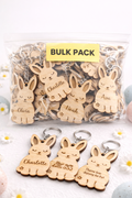 Bulk Personalised Wooden Bunny Keychain -Starting from 10 pcs