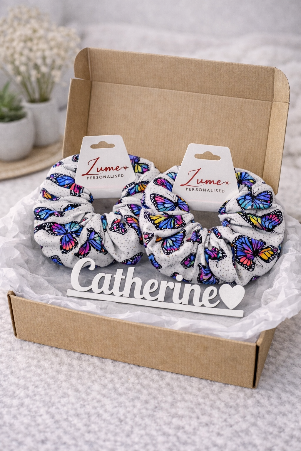 Personalised 3D Name Stand + Scrunchie Gift Set